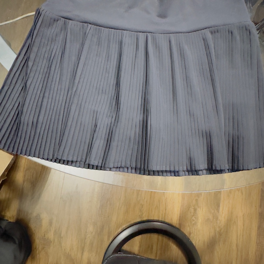 JoyLab Dark Gray Pleated A-Line Skirt
